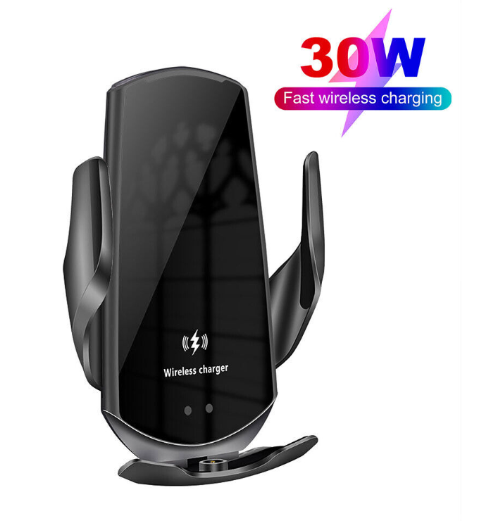 30W Car Wireless Charger Infrared Induction Cell Phone Holder for iPhone 13 Pro 12-show original title